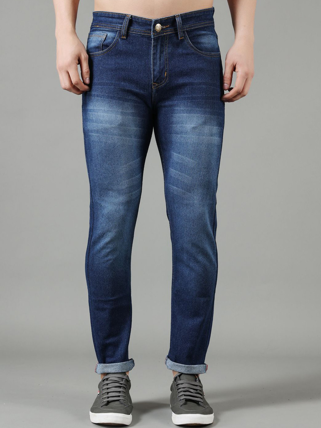 PRJ IN STYLE Men Slim Fit Mid-Rise Heavy Fade Jeans