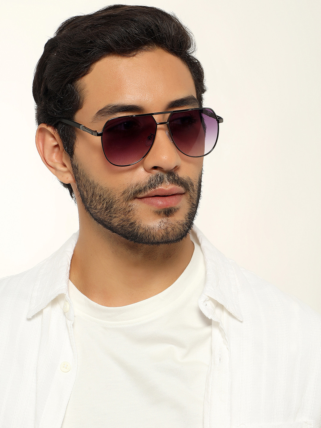 Eyejack by Voyage Aviator Sunglasses with UV Protected Lens-7008CL870-Purple & Clear