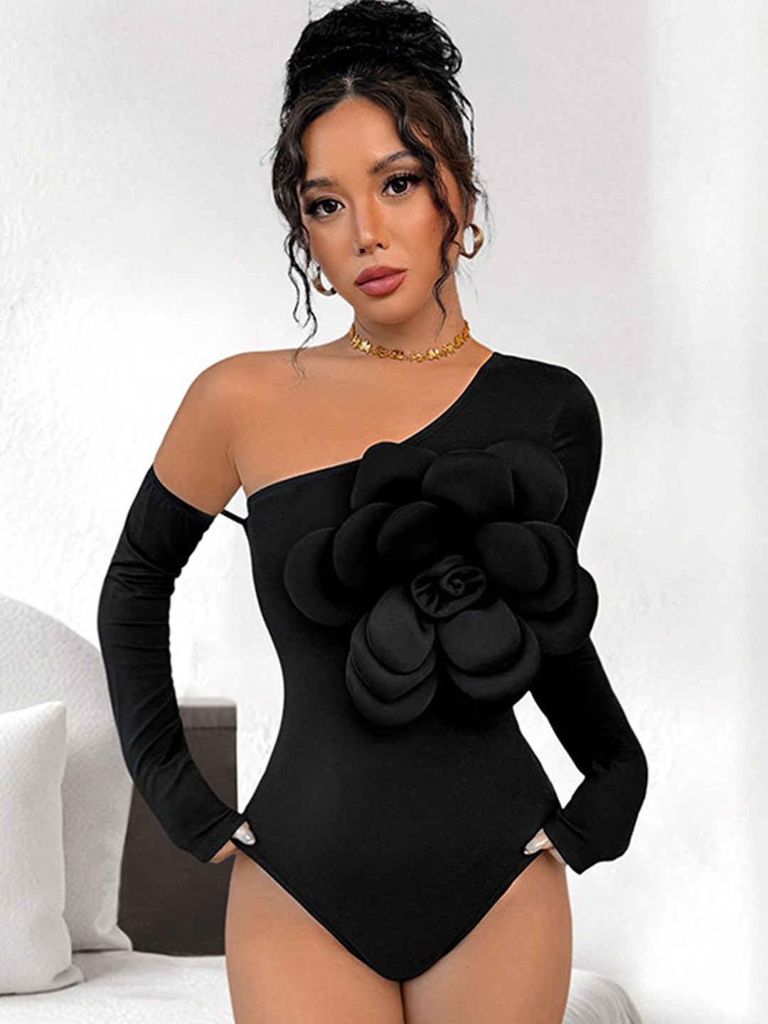 StyleCast Women Self Designed One Shoulder Bodysuits