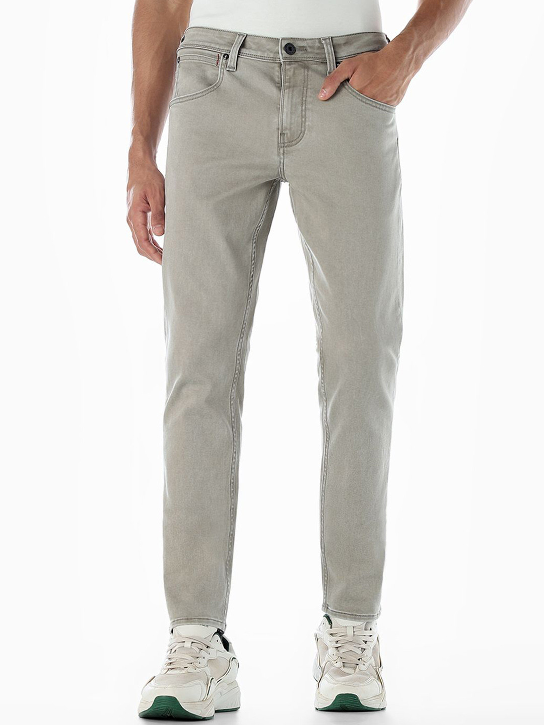 Jack & Jones JJI SHL GLENN BASSIN,Men Slim Fit Low-Rise Light Fade Stretchable Jeans