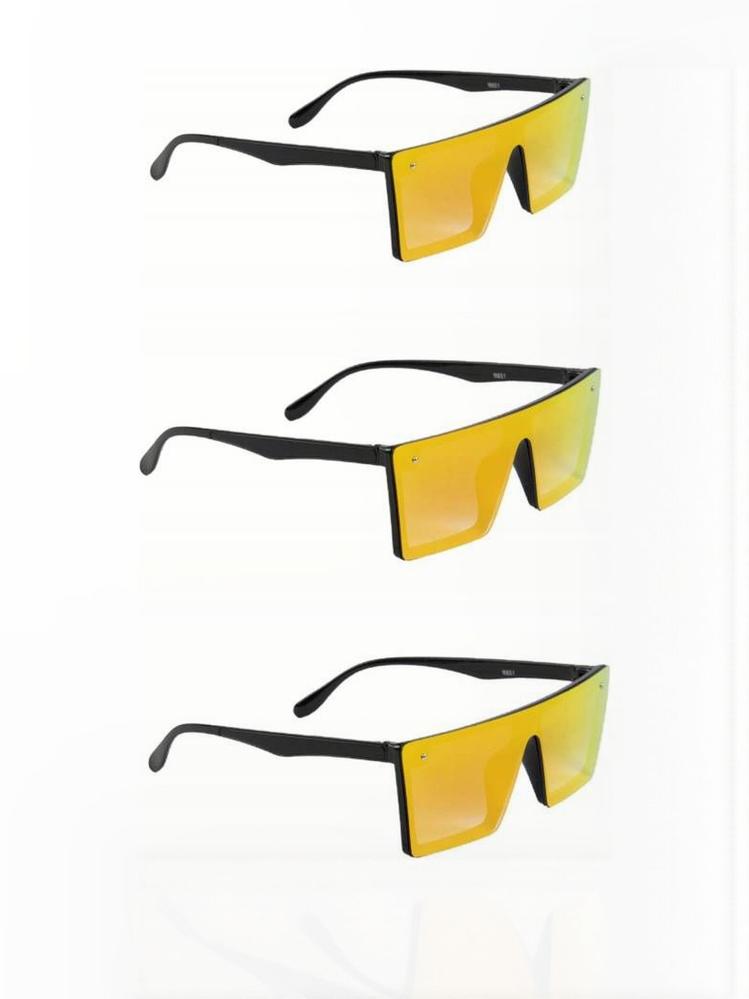 Arzonai Unisex  Full Rim Clear Lens & Black Aviator Sunglasses with UV Protected Lens