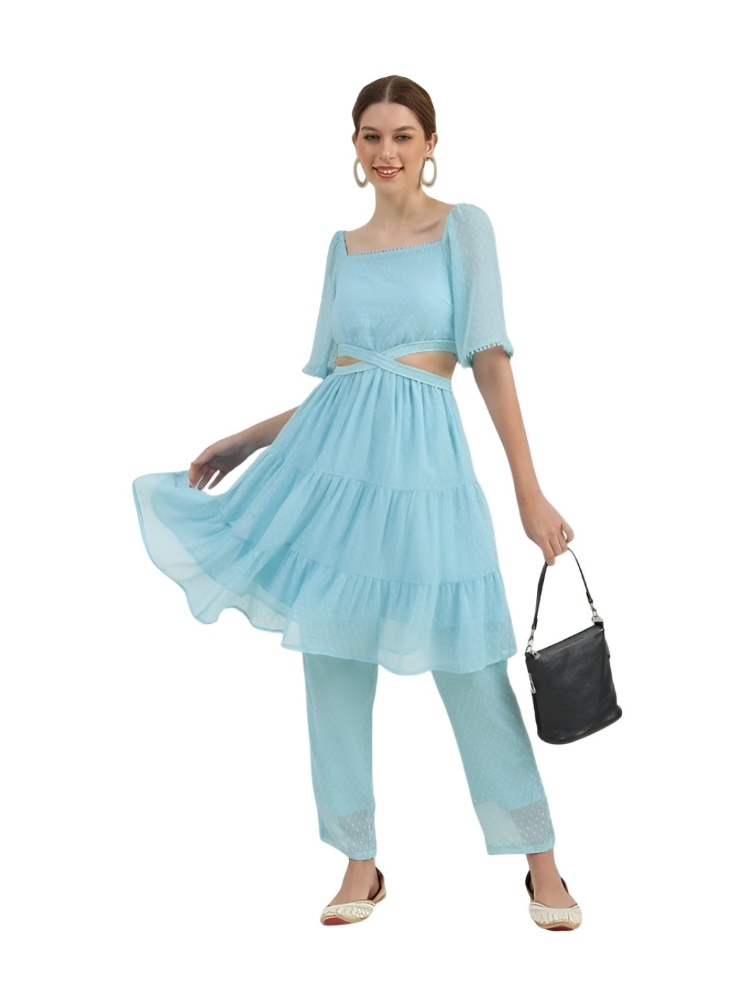 Bala creations Women Solid Satin A-Line Kurta with Trousers