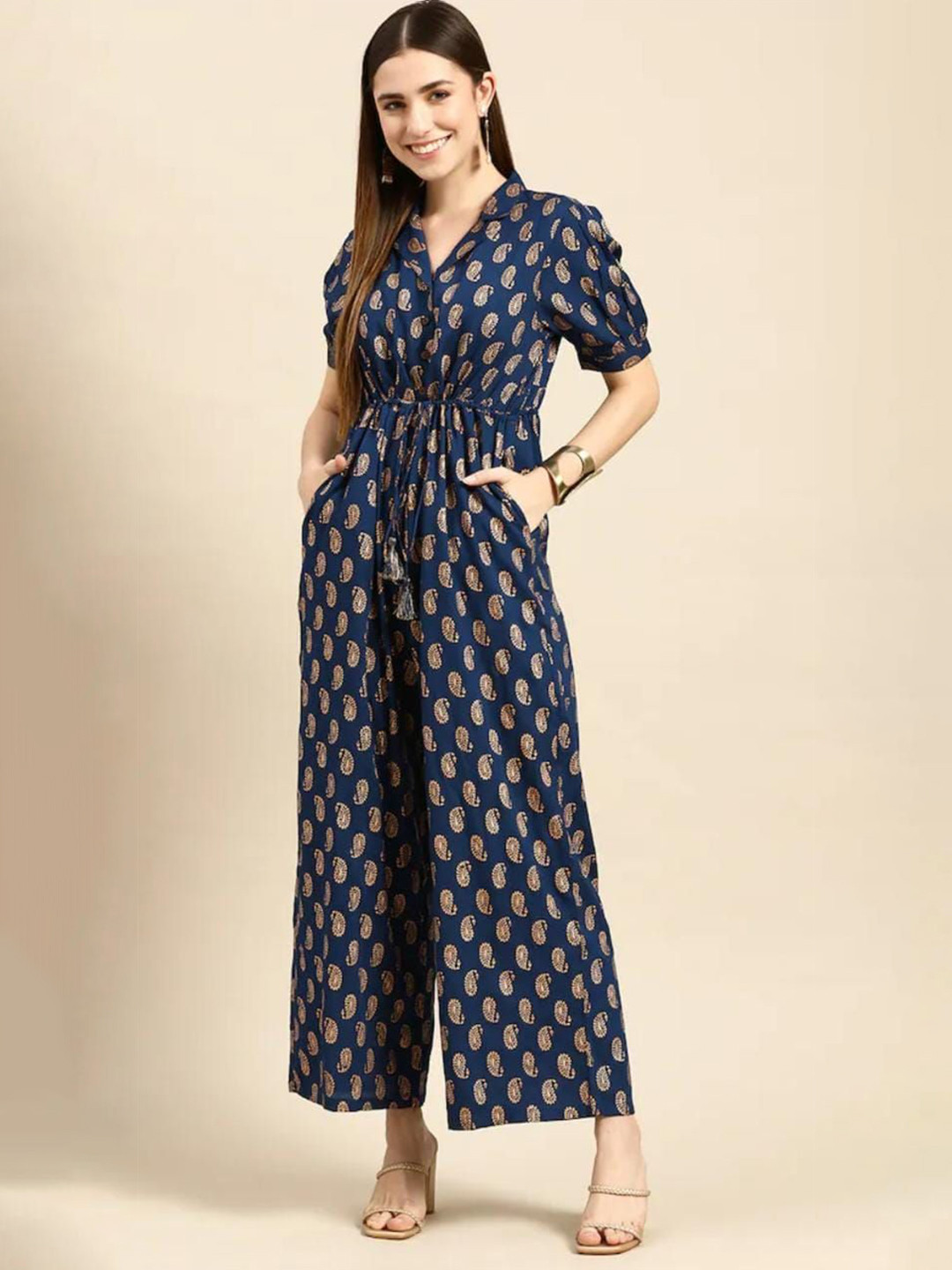 4 STOCK Women Printed Basic Jumpsuit