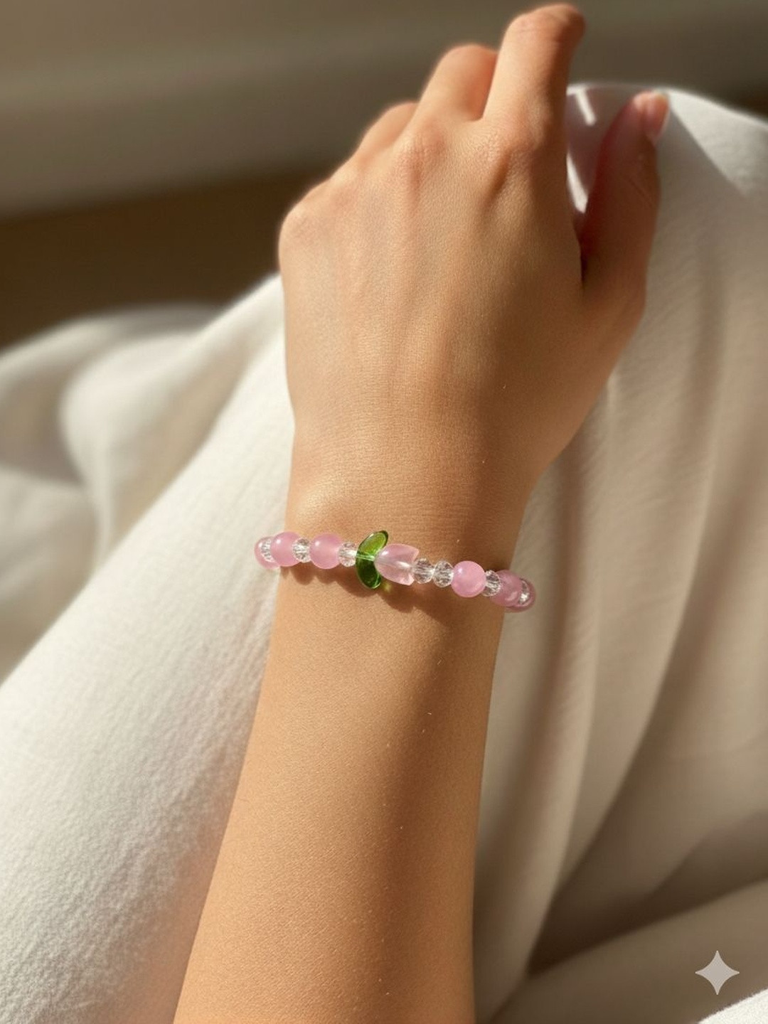 Seora Women Blush Bloom Tulip Bead Bracelet