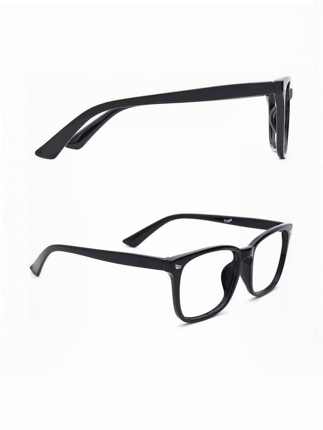 Arzonai Unisex Transparent Lens & Black Square Sunglasses With UV Protected Lens