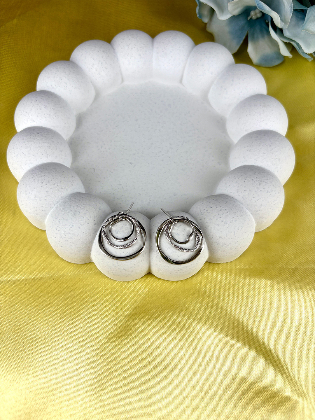 Dab 925 Sterling Silver Circular Studs