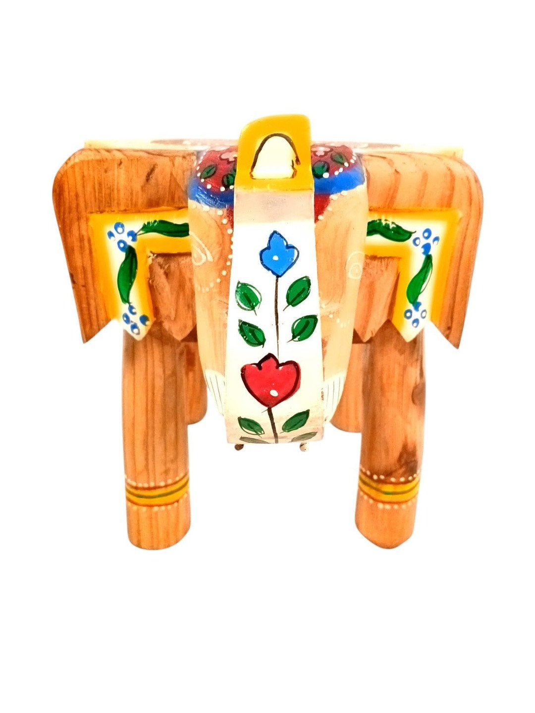 apka mart Set of 2 Handcrafted Elephant Face Design Stools Showpiece