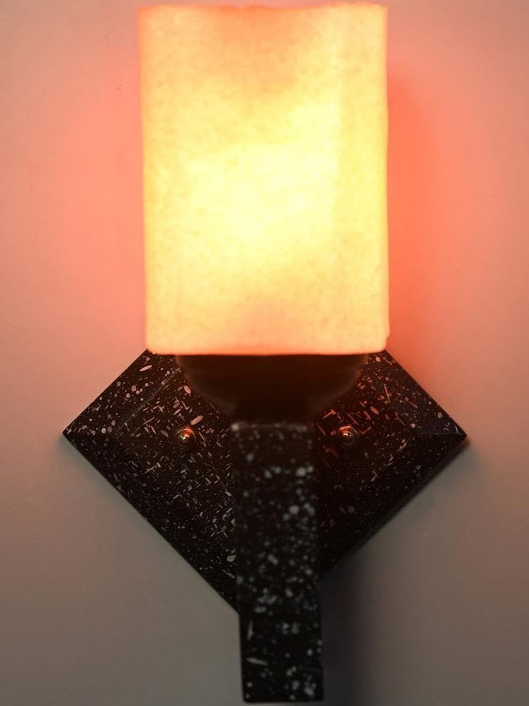 1ST TIME Orange Solid Glass Rectangle Shaped Decorative Wall Lamp