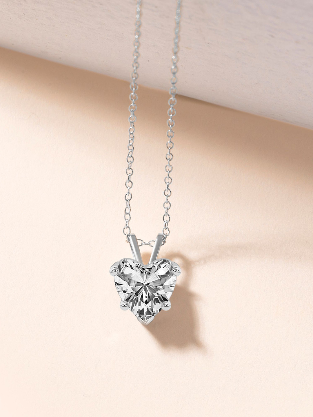 Sparkles 14Kt Gold Prong Heart Solitaire Pendant With 0.75 Carat Lab Grown Diamond - 0.8gm