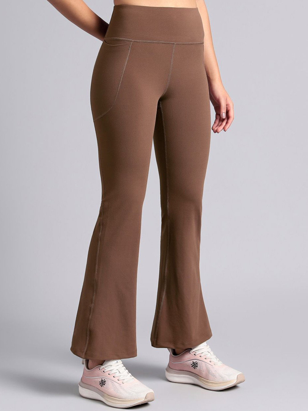 CULT Women COMFlex Brown Performance Flare Pants