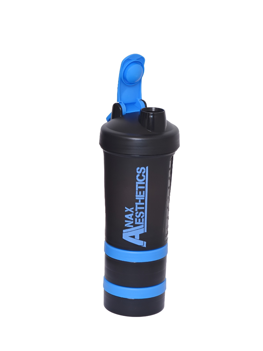 Anax Aesthetics Black & Blue Printed Shaker Sipper Water Bottle 500 ml