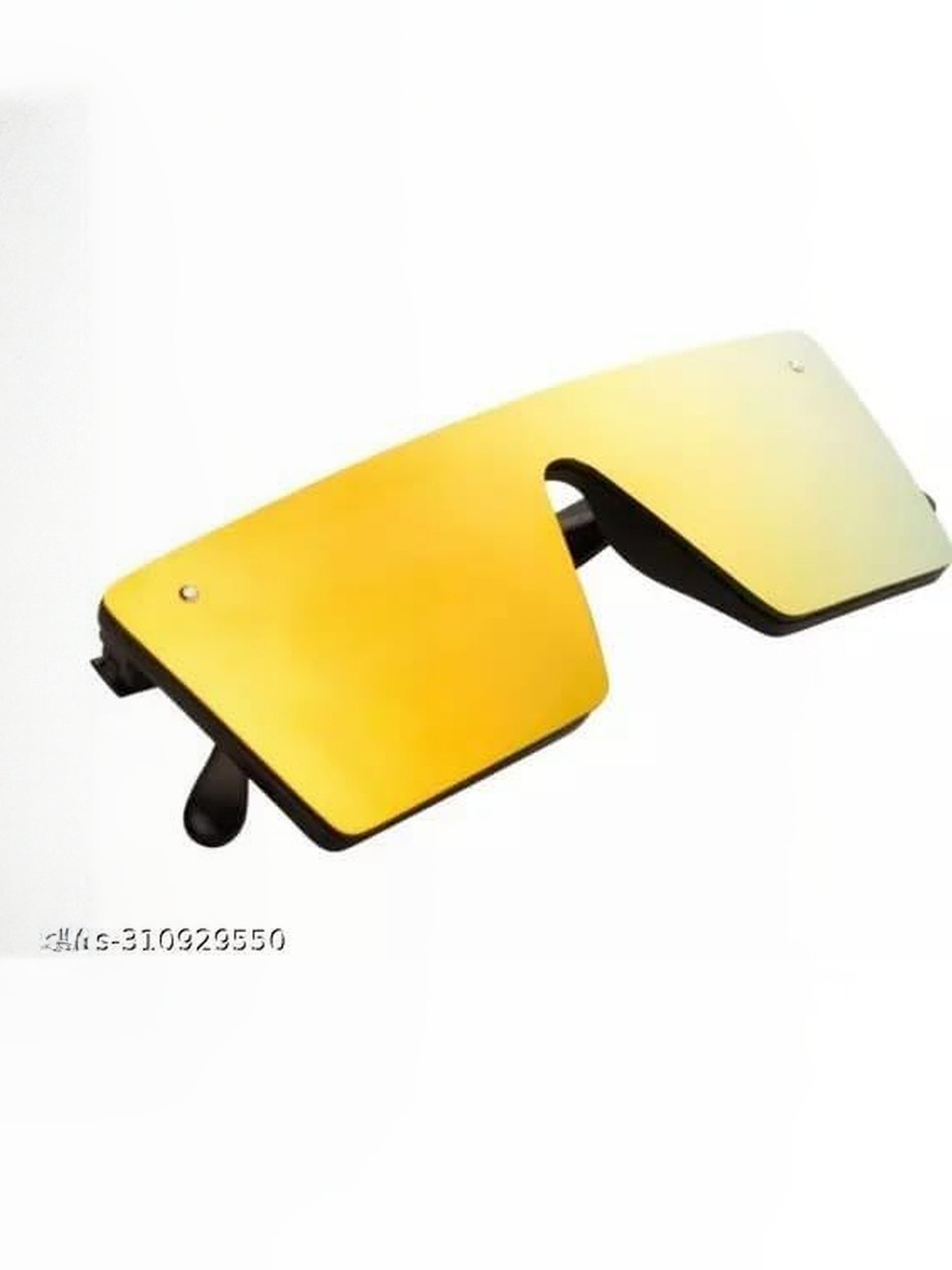 Arzonai Unisex Aviator UV Protected Lens Sunglasses MA-6087-BLACK-YELLOW-MIRROR-F