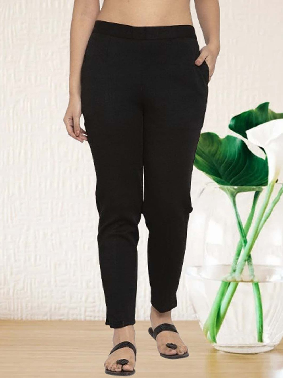 Trend Level Women Relaxed Mid-Rise Easy Wash Trousers