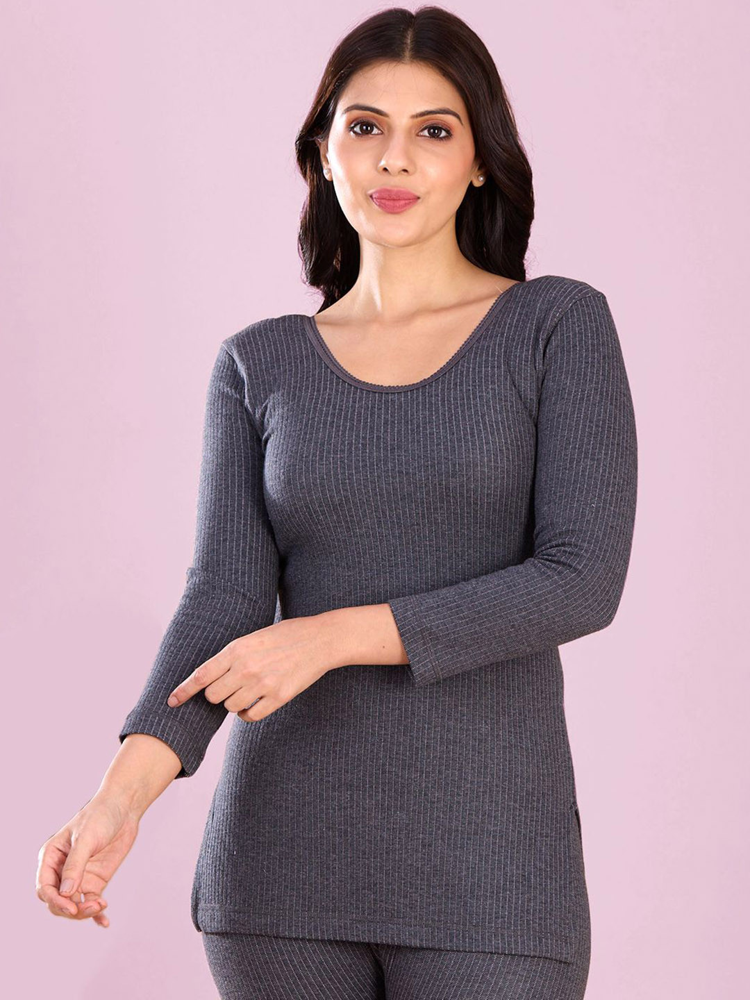 INFERNO Round Neck Ribbed Cotton Thermal Top