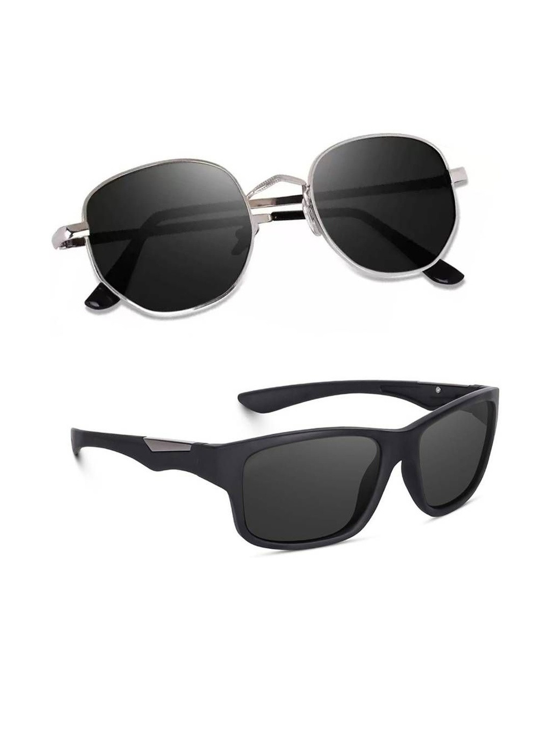 Arzonai Pack of 2 Unisex Full Rim UV Protected Sunglasses COMBO-006132