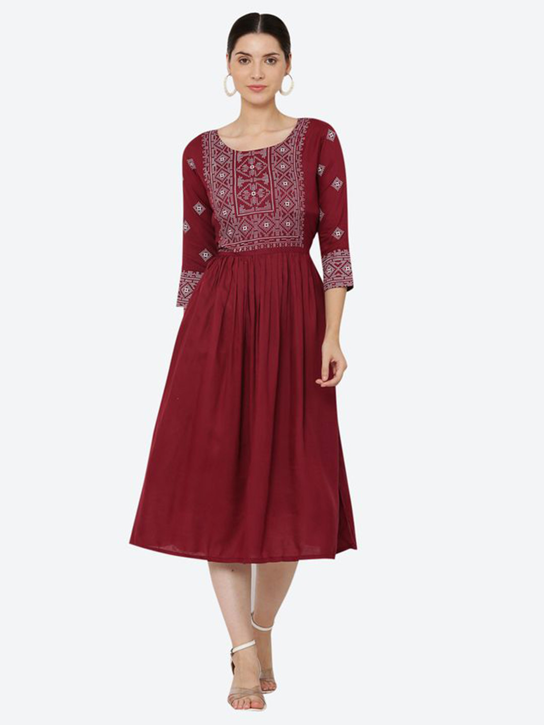 MANGGO Fit & Flare Midi Dress