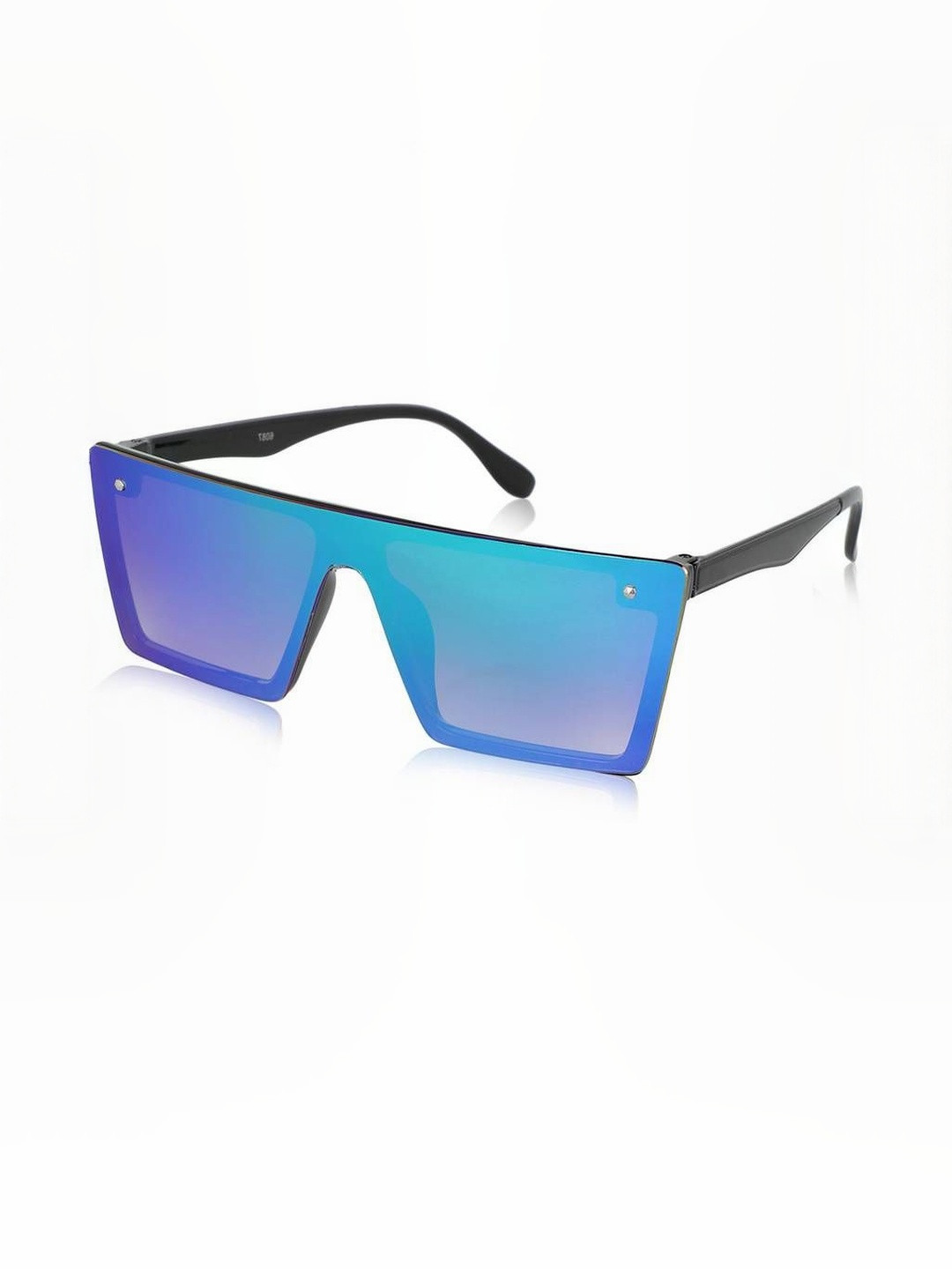 Arzonai Unisex Clear Lens & Black Square Plastic Sunglass