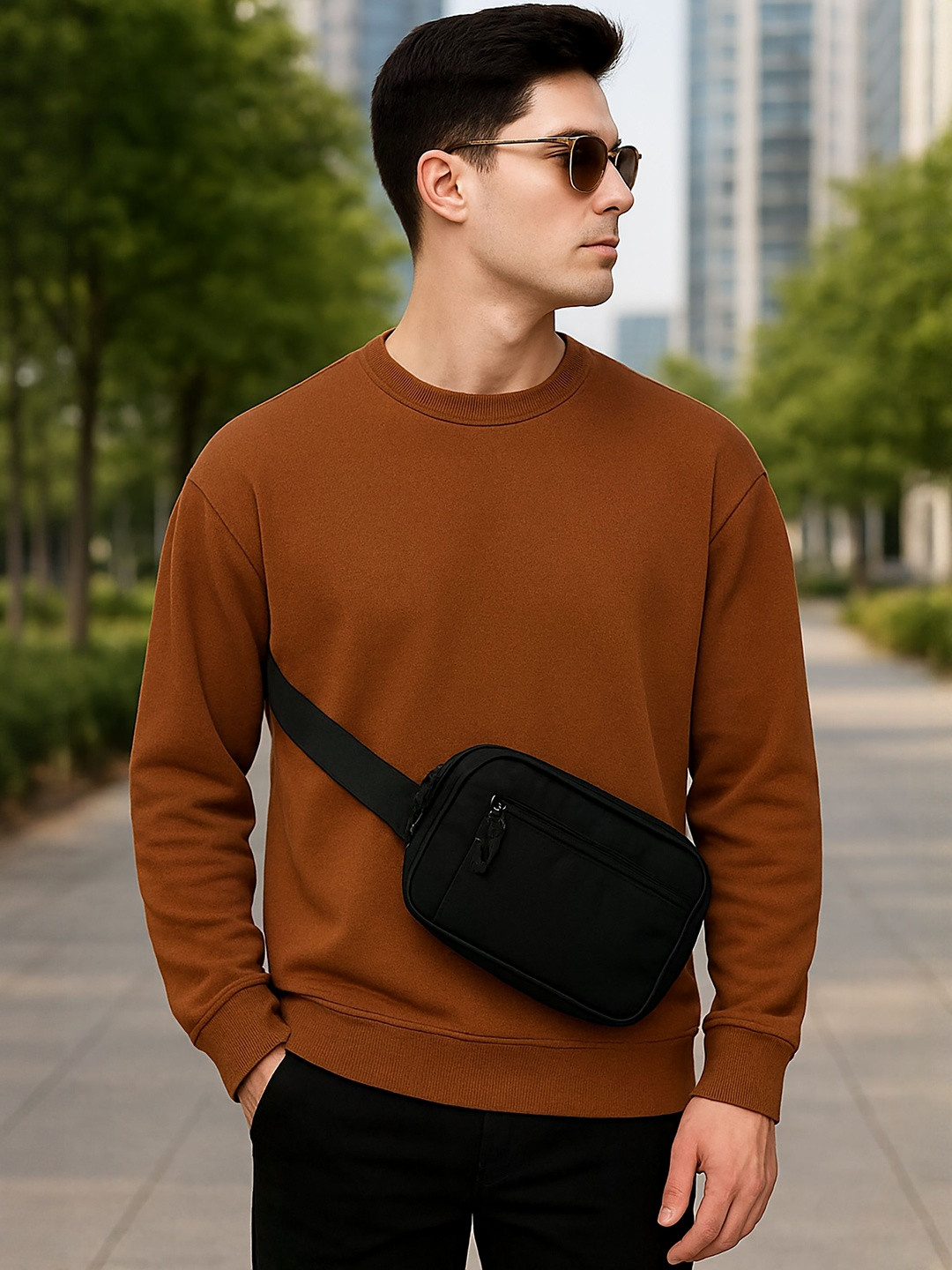 Moda Rapido Men Mustard Solid Sweatshirts
