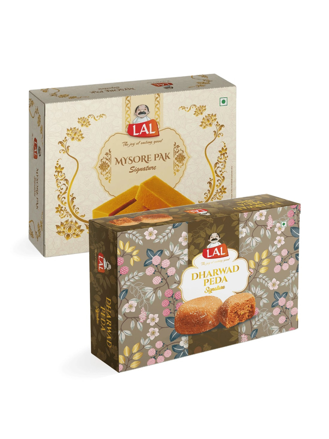 LAL Pack of 2 Mysore Pak Signature and Dharwad Peda 400gms Each