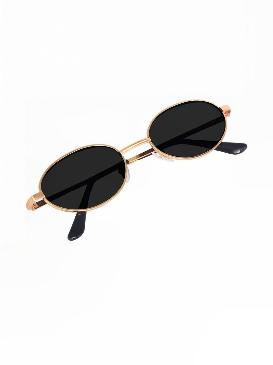 Arzonai Unisex Black Lens & Gold-Toned Round Sunglasses with