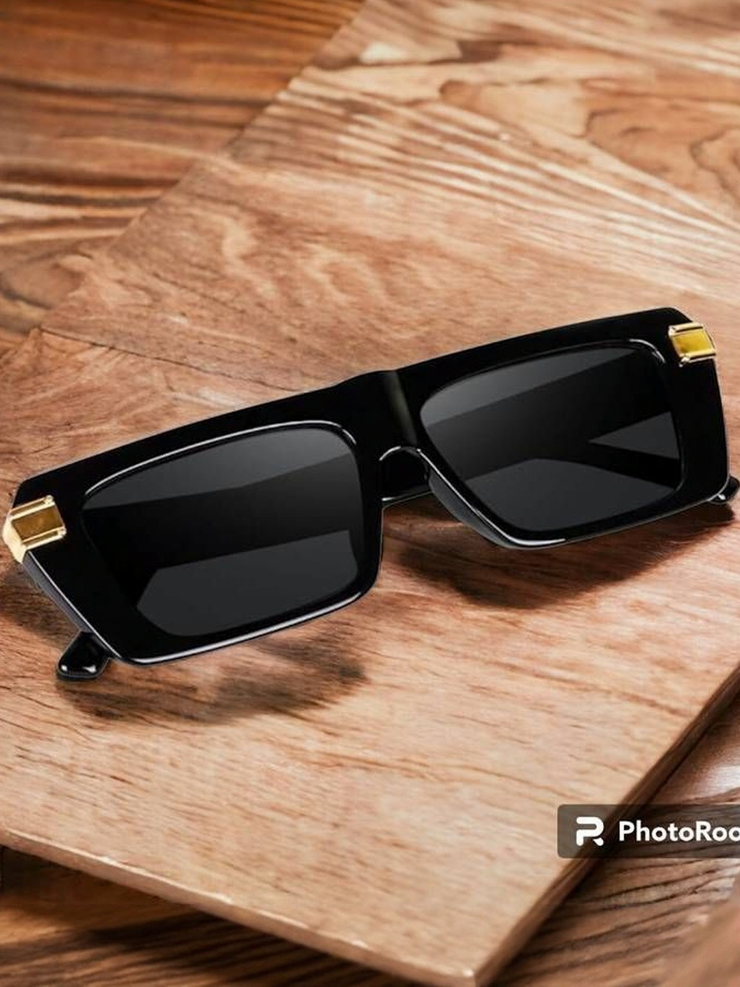 Arzonai Unisex Black Plastic Full Rim Frame UV Protected Lens Casual Sunglasses