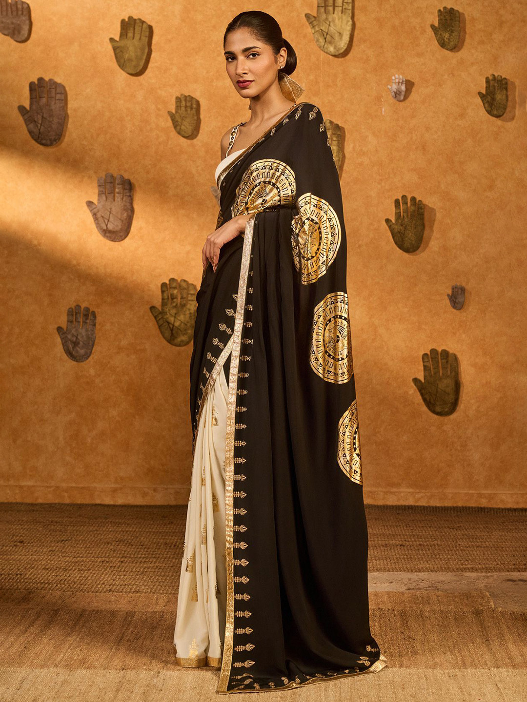 Masaba Black & White Moon Fish Saree