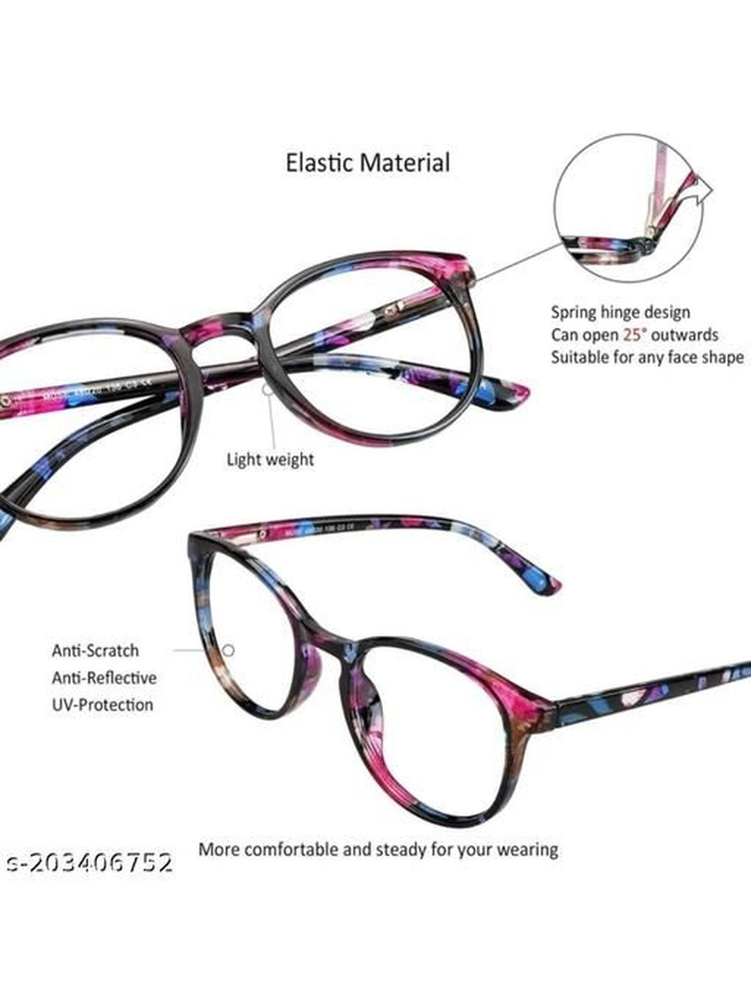 Arzonai Clear Lens & Pink Sunglasses