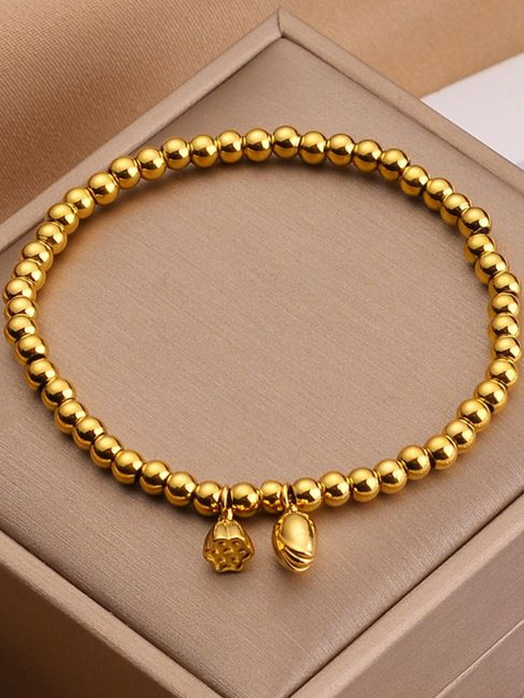 Arzonai Women Gold-Plated Bead Bracelet
