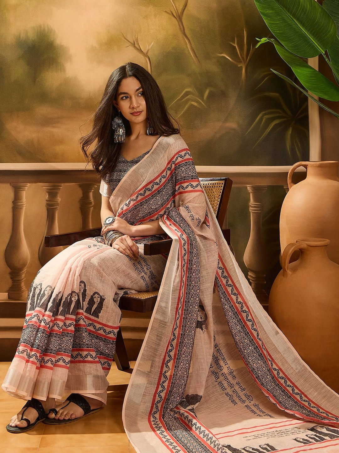 Suha Ethnic Motifs Handloom Saree