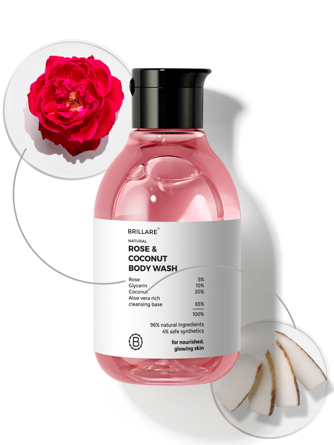 BRILLARE Rose & Coconut Body Wash - 200 ml