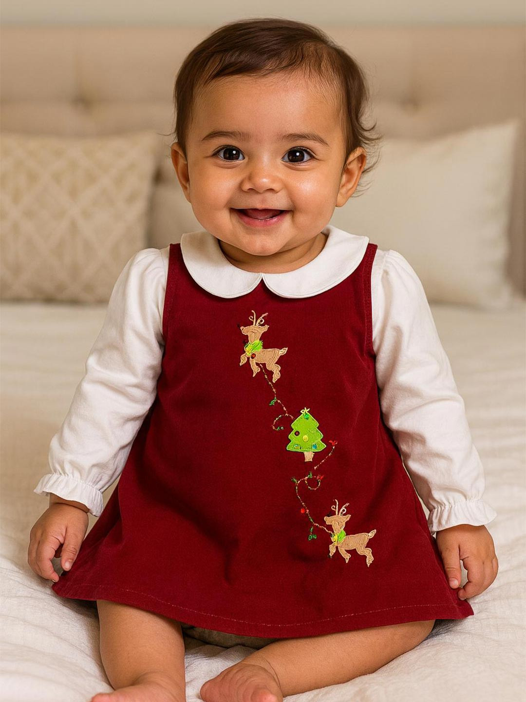 MeeMee Print Peter Pan Collar Pinafore Dress