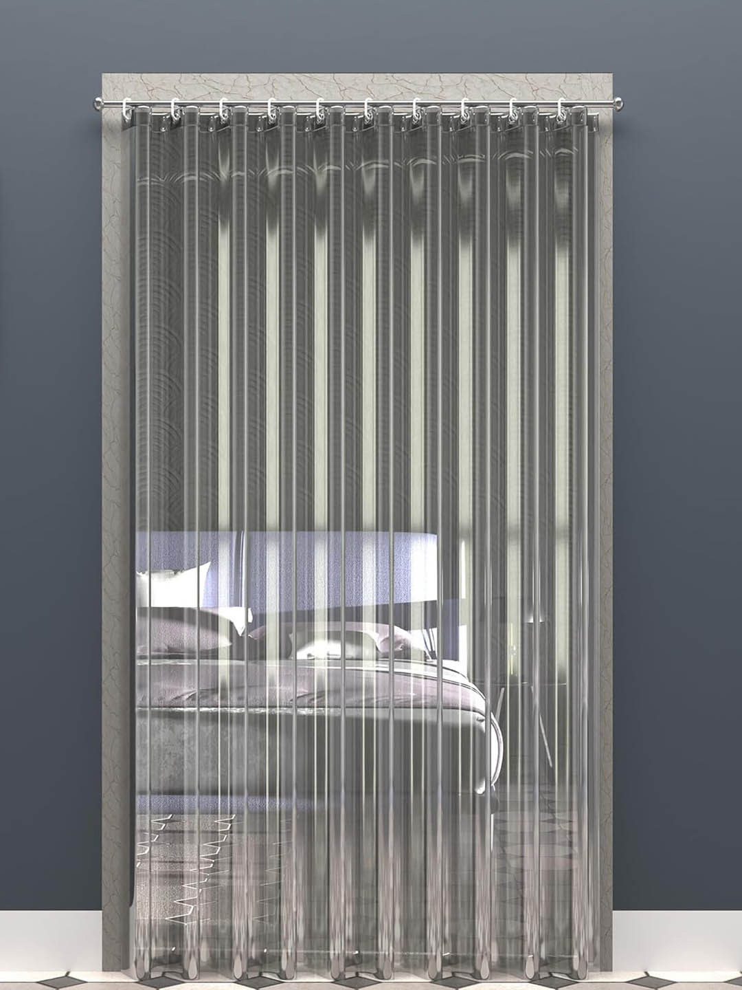 Kuber Industries 6 Strips Transparent PVC AC Curtain