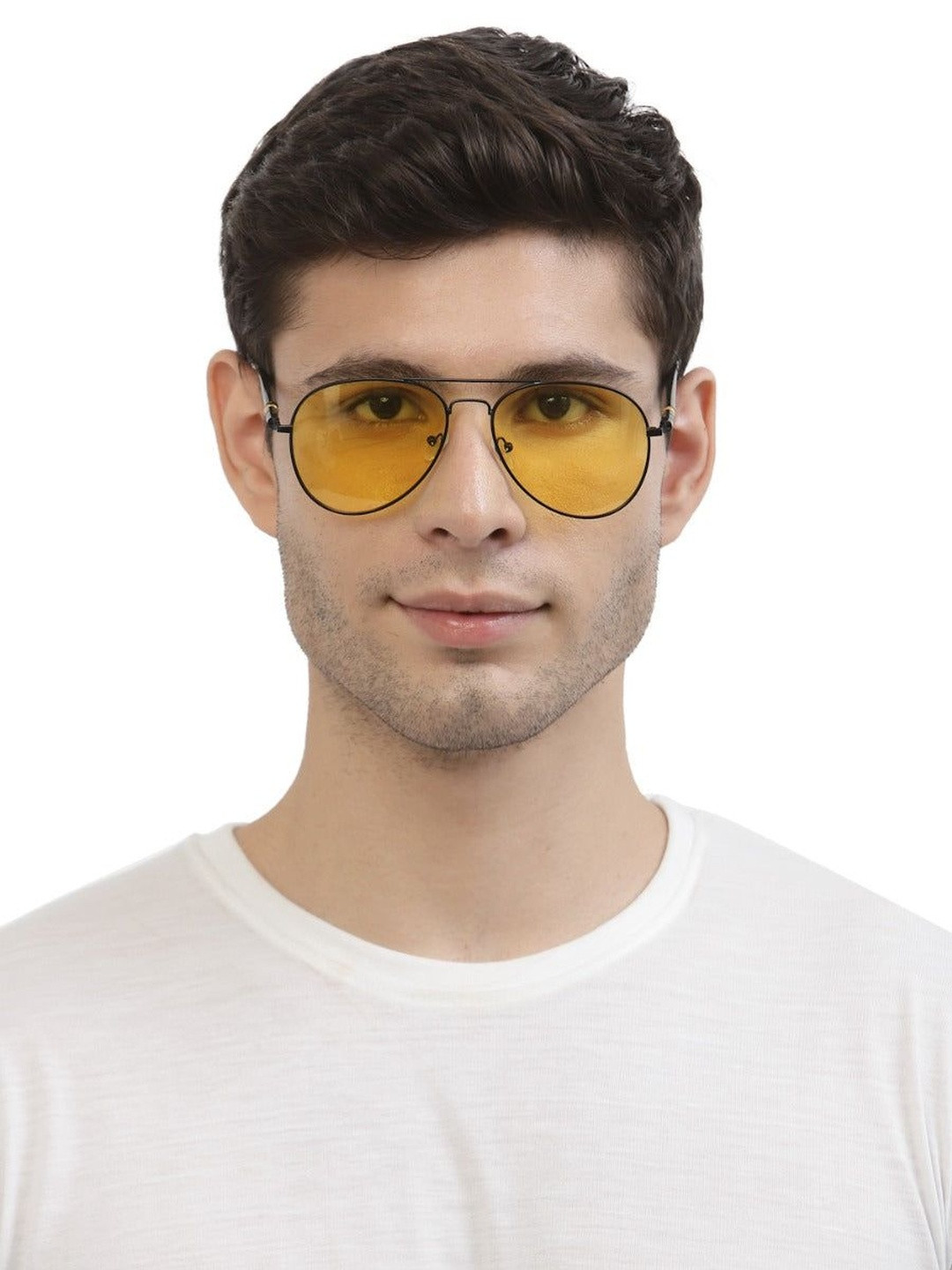 Arzonai Men UV Protected Lens Aviator Sunglasses MA-AVIATOR-POLARIZED-YELLOW-S