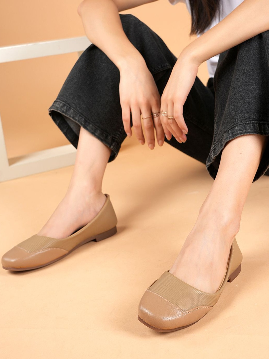 DressBerry Women Beige Patent Leather Loafers