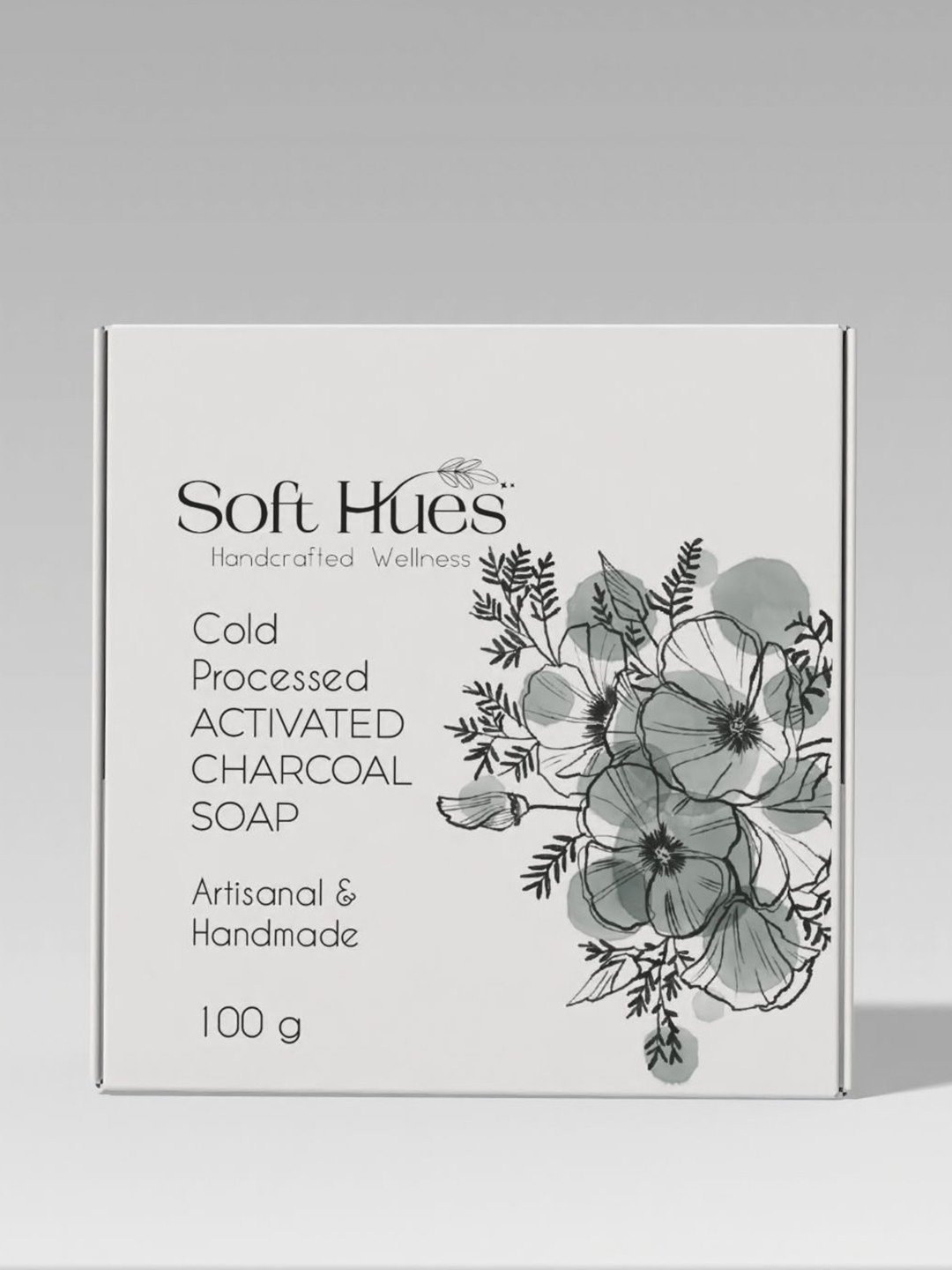SOFT HUES Cold Processed Activated Charcoal Soap- 100 g