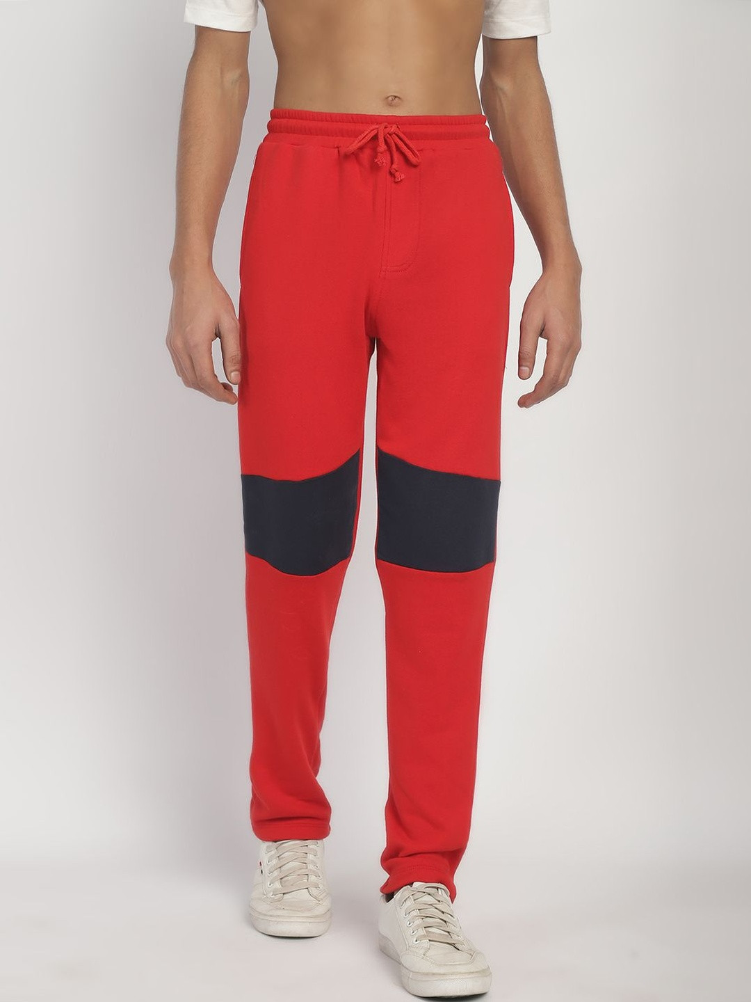 RUTE KIDS Boys Red Pure Cotton Slim Fit Casual Track Pants
