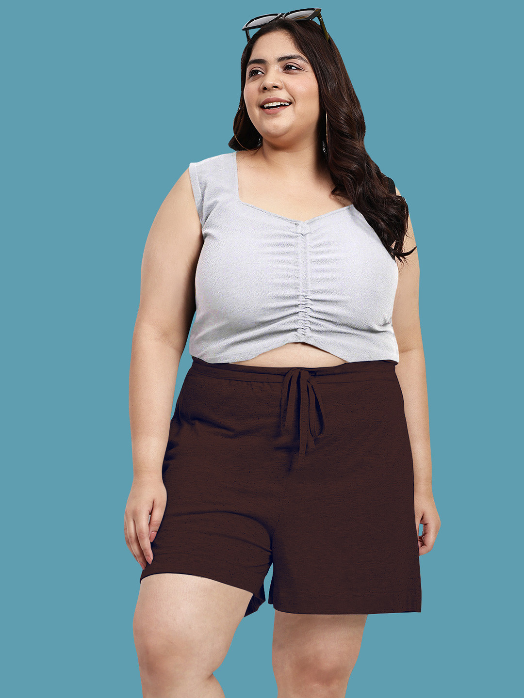 wild U Women Plus Size High-Rise Yoga Shorts