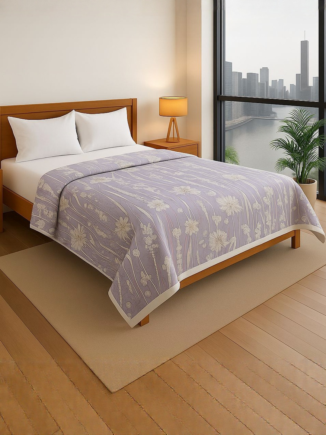 Signature Lavender 300 GSM  Microfiber AC Room Double Bed Dohar
