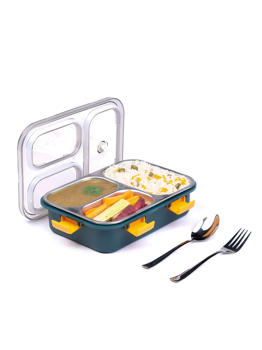 Ibni Green Steel Dishwasher Safe Lunch Box
