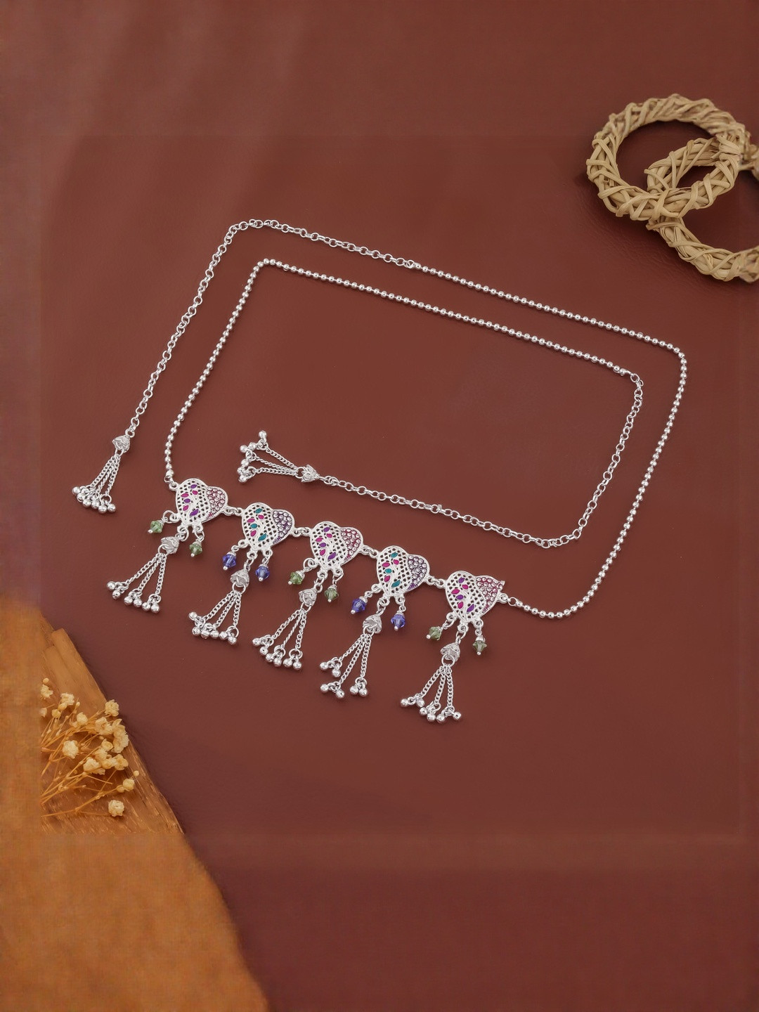 JollyStar Rajputi Bridal Kamarband Stones Studded & Beaded Waist Chain