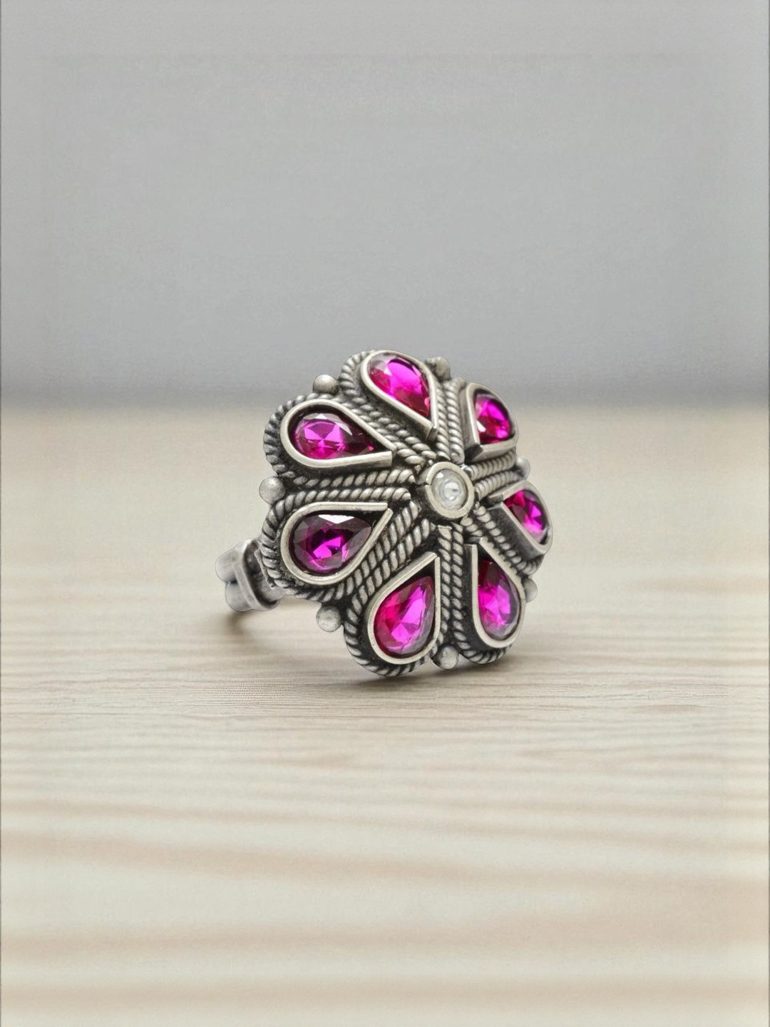 Azita Artificial Stones 925 Sterling Silver Finger Ring