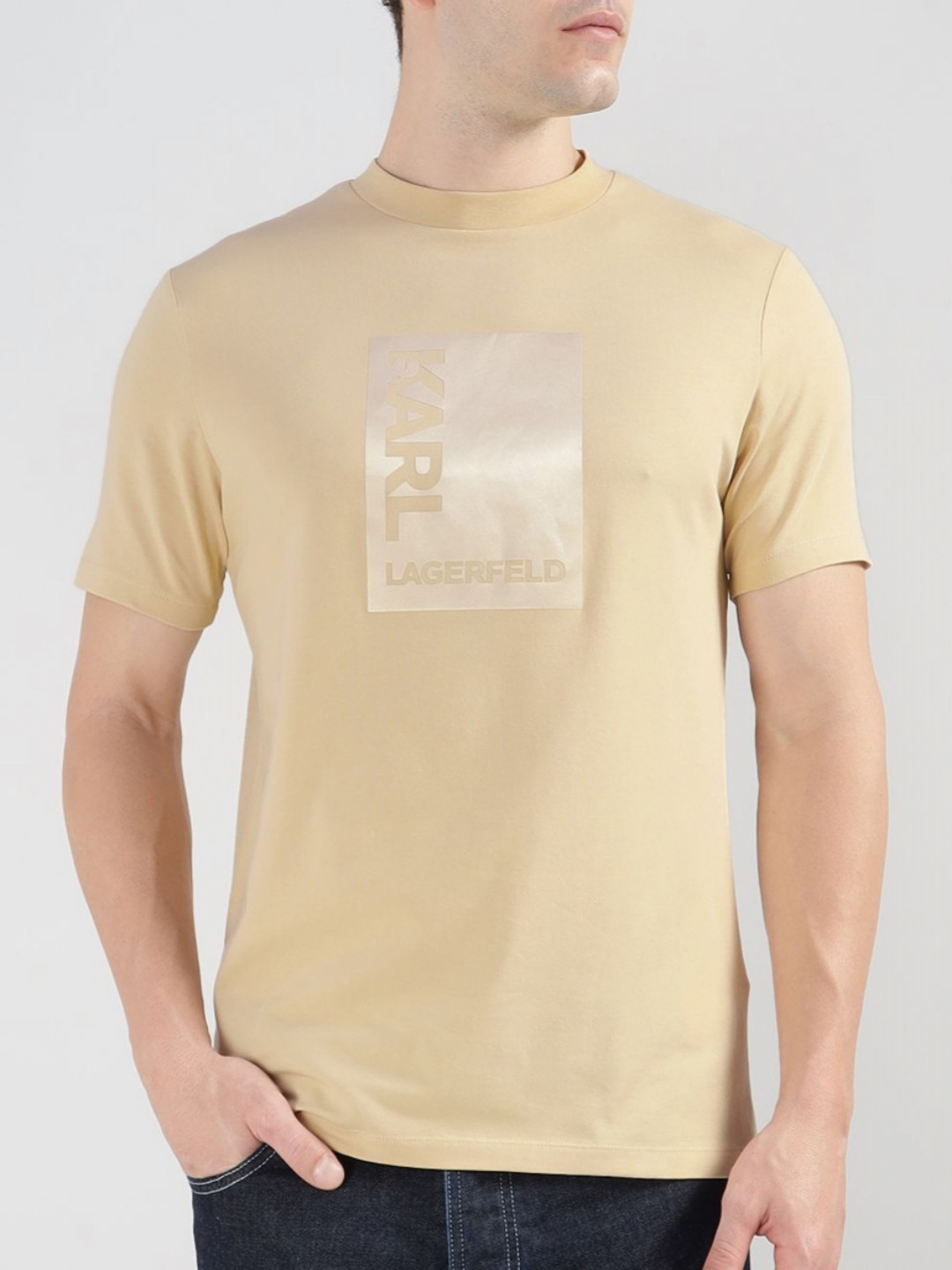 Karl Lagerfeld Brand Logo Printed Short Sleeves Cotton T-shirt