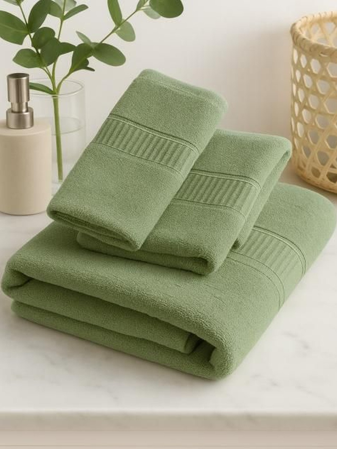 Dollar Green 3 Terry Cotton 600 GSM Bath Towel