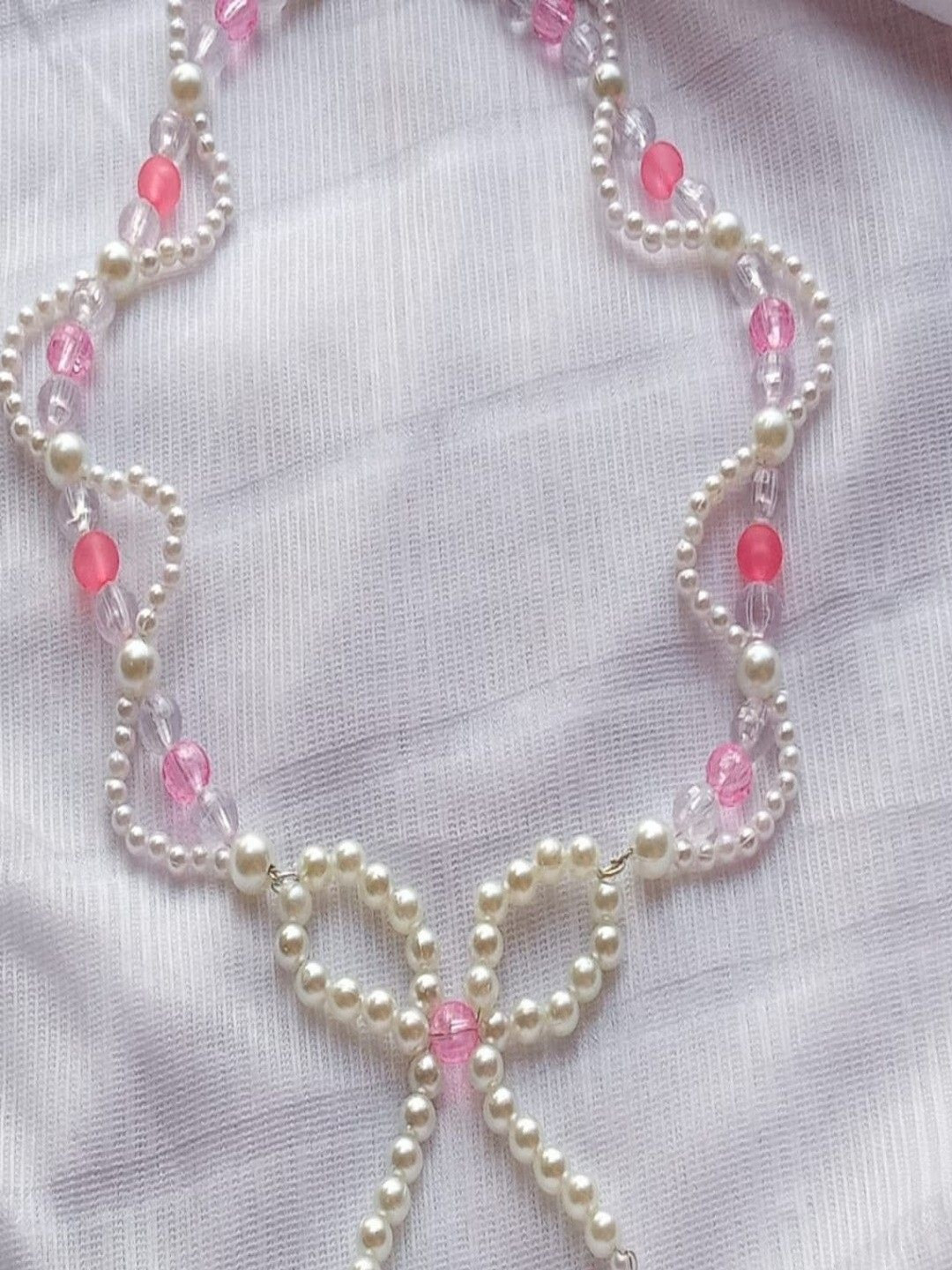 Slay Jewellery Pearls Beaded Statement Princess Bow Choker Necklace