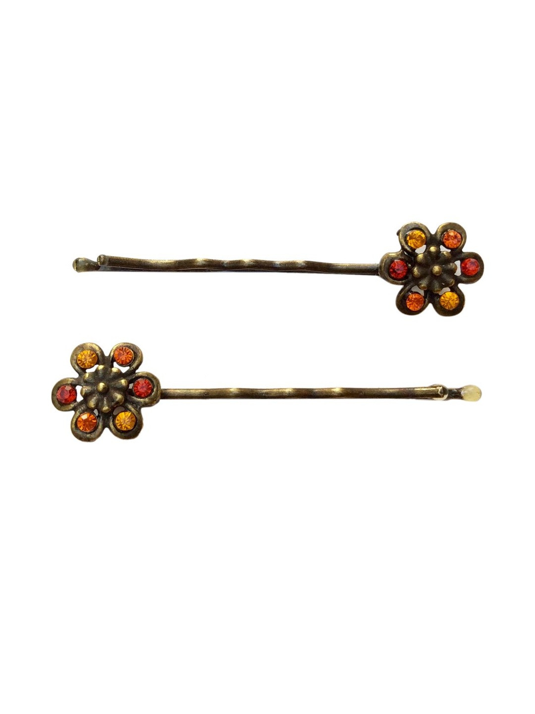 FURE Women Set of 2 Fiery Flower Bobby Pins