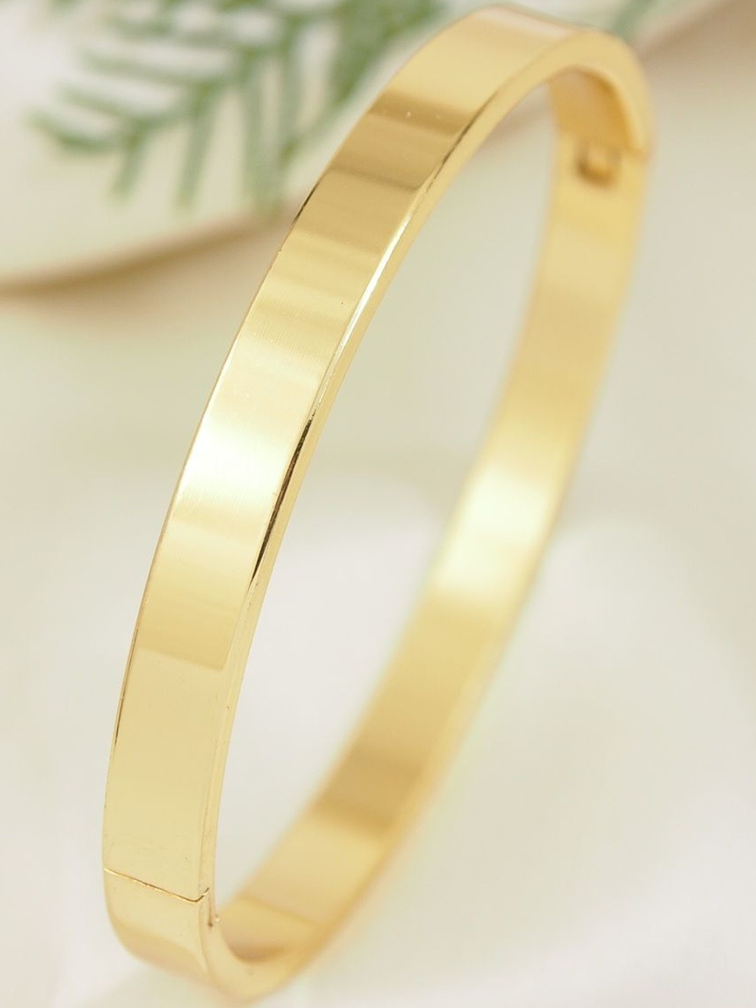 V FASHION JEWELLERY Set Of 2 Stainless Steel Silver-Plated Kada Bracelets