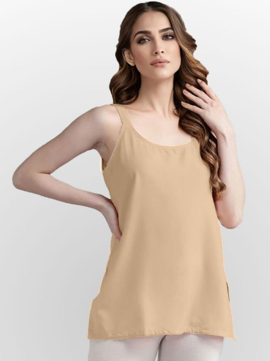 Nature thread Women Cotton Short Camisole Slip Non-Stretchable Innerwear