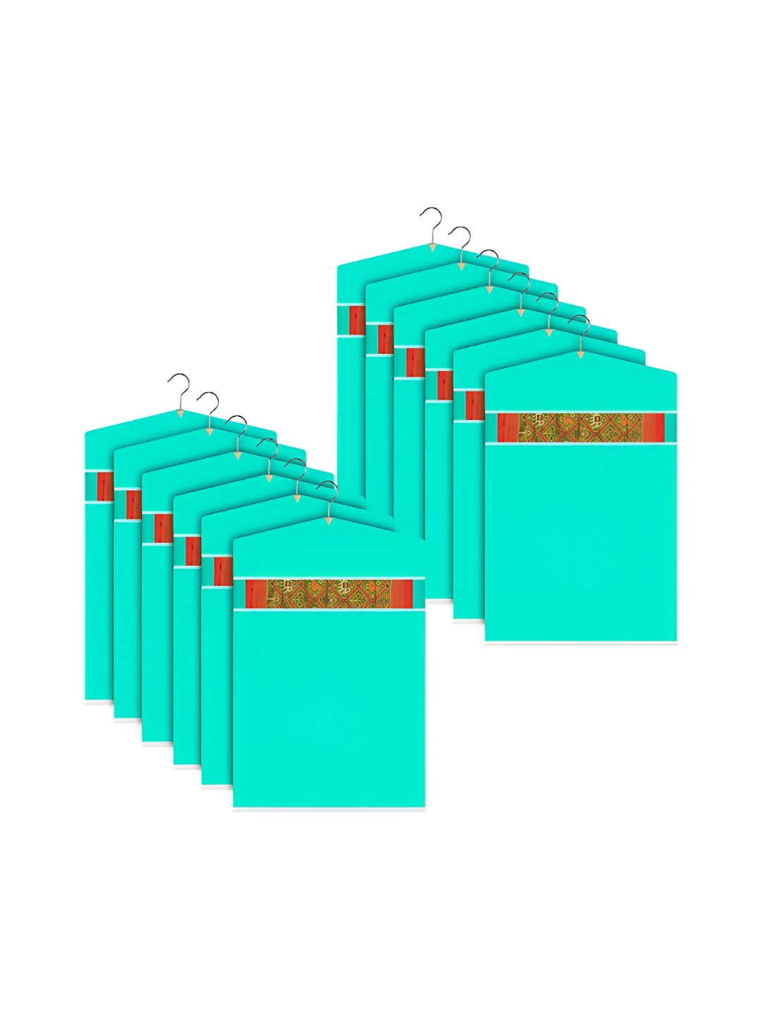 Aura Green & Steel 12 Pieces Hanging Saree Bag Organisers