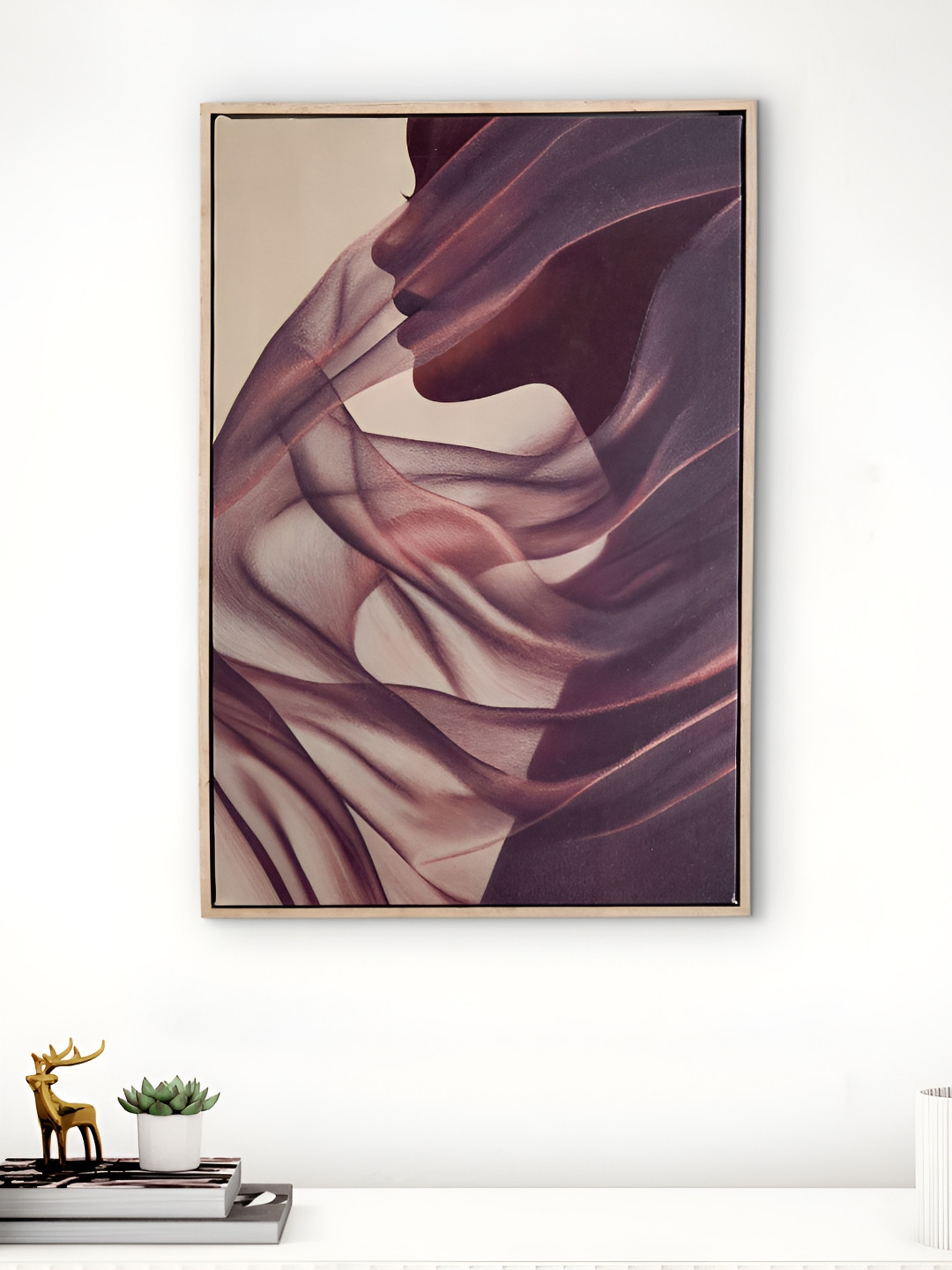 Home Centre Artistry Loom Purple & Beige Lady Printed Canvas Wall Art