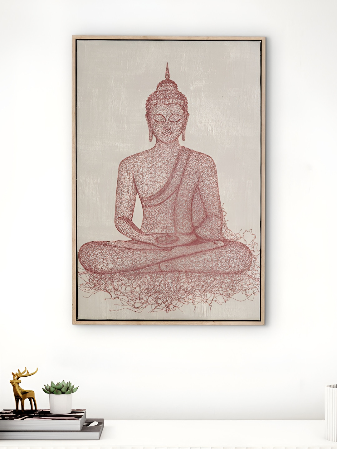 Home Centre Artistry Loom Beige Buddha Printed Wall Art With Frame